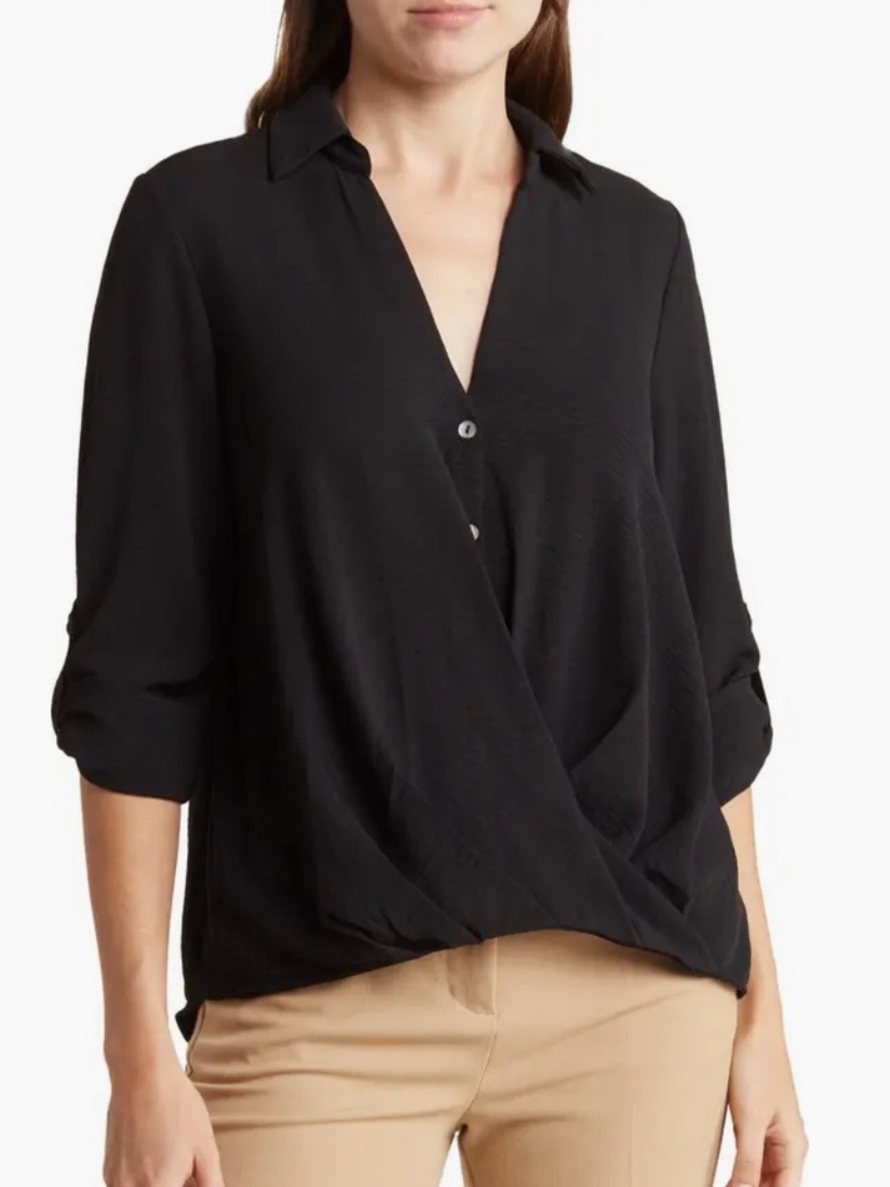 Surplus Long Sleeve Wrap Top Size L NWT